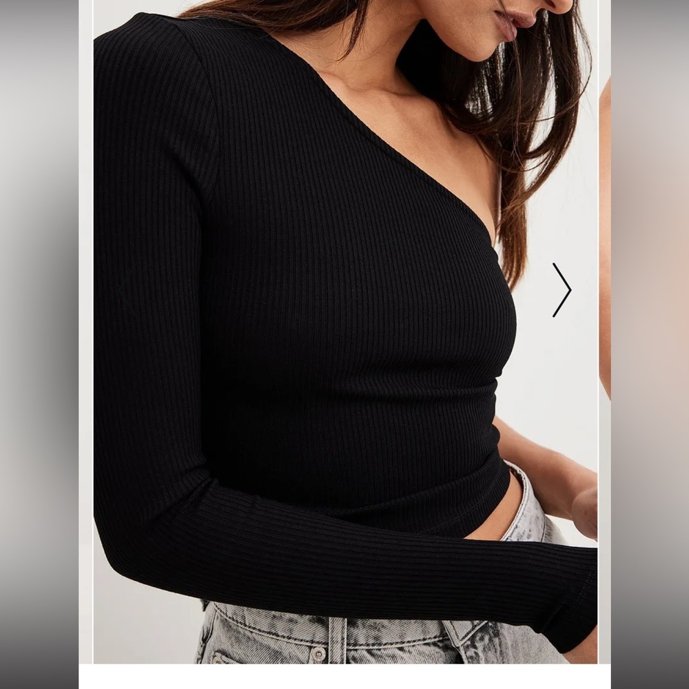 With tags, NA-KD one shoulder rib top